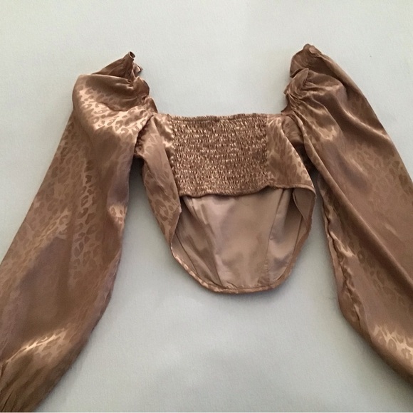 Satin leopard print corset top - Picture 2 of 3